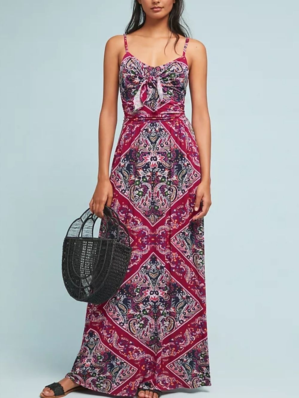 Anthropologie Moulinette Soeurs Fuchsia Pink Paisley Brisbane Maxi Dress NWT M